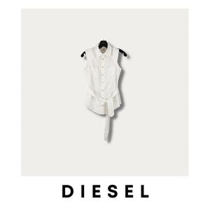 Diesel Button Sleeveless Shirt With Belt